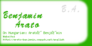 benjamin arato business card